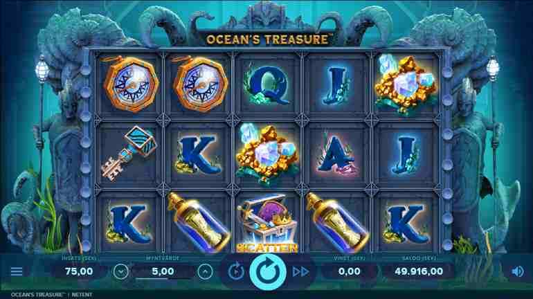 I Ocean Treasure kan man samla scatter symboler som kommer leda till extra vinster och med 5 vinstlinjer och höga insatser så är detta ett spel som sticker ut lite från det vanliga utbudet