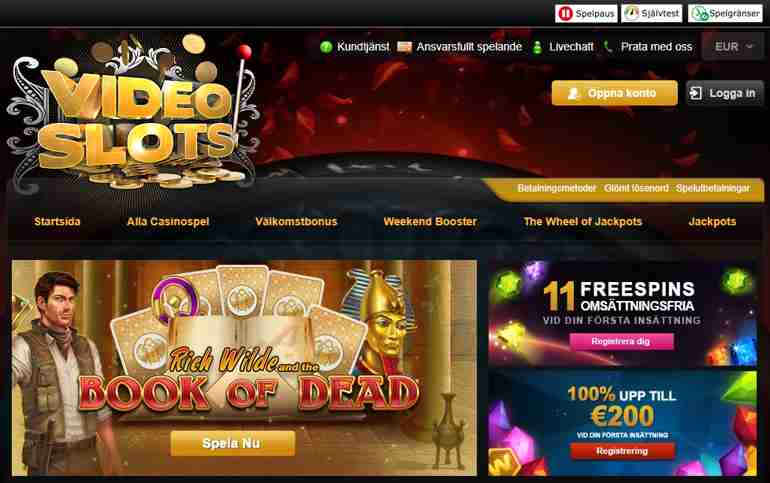 Spela Video Slots Casino Online - Få 11 Freespins Gratis